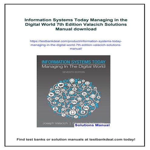 Information Systems Today Managing in the Digital World 7th Edition ...