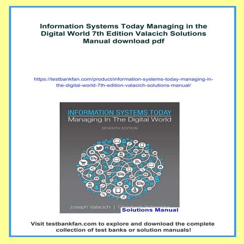 Information Systems Today Managing in the Digital World 7th Edition ...