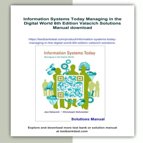 Information Systems Today Managing in the Digital World 6th Edition ...