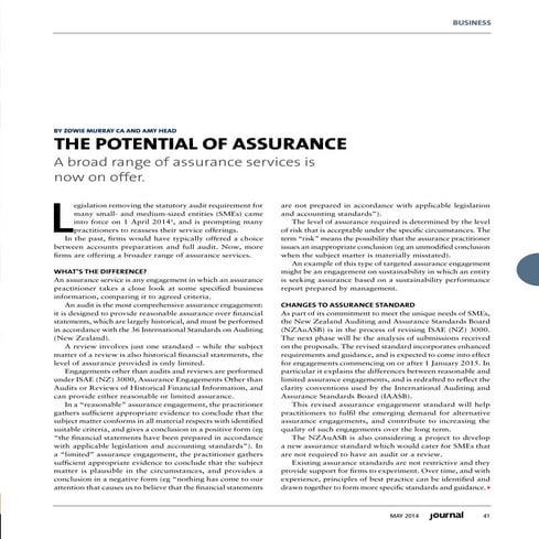 1405 Potential of Assurance