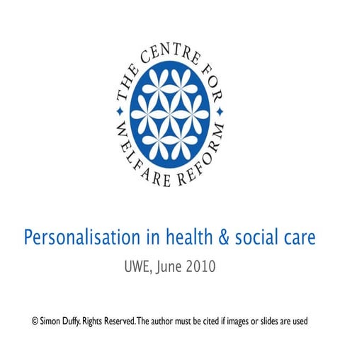 Personalisation in Health & Social Care | KEY