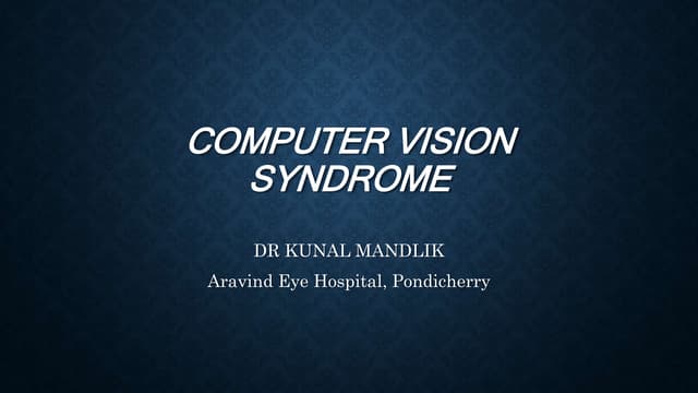 Computer Vision Syndrome