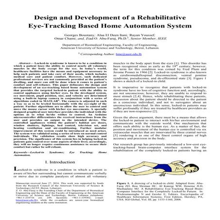 (Design and Development of a Rehabilitative Eye-Tracking Based Home Automation System
