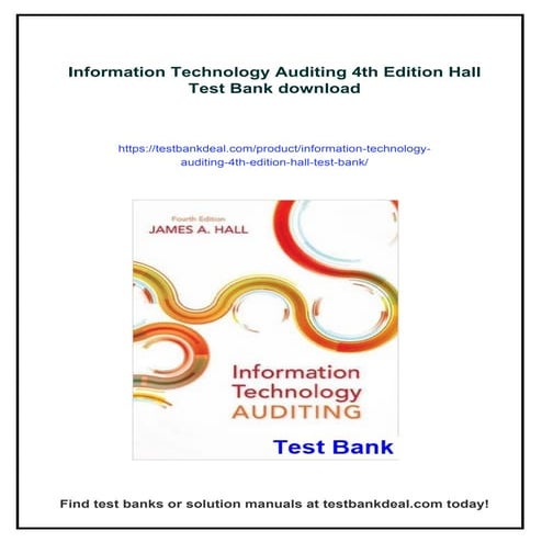 Information Technology Auditing 4th Edition Hall Test Bank | PDF