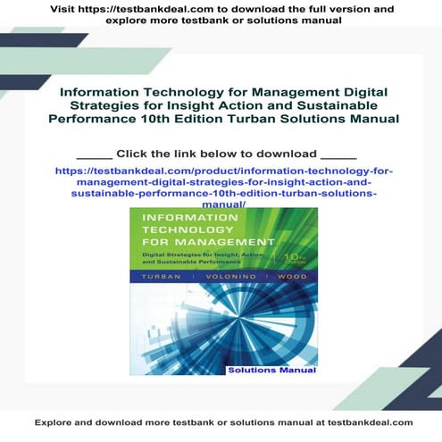 Information Technology for Management Digital Strategies for Insight Action a...
