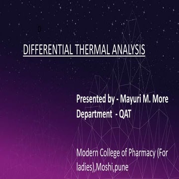 Differential Thermal Analysis