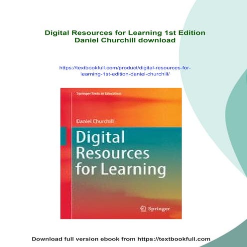 Digital Resources for Learning 1st Edition Daniel Churchill