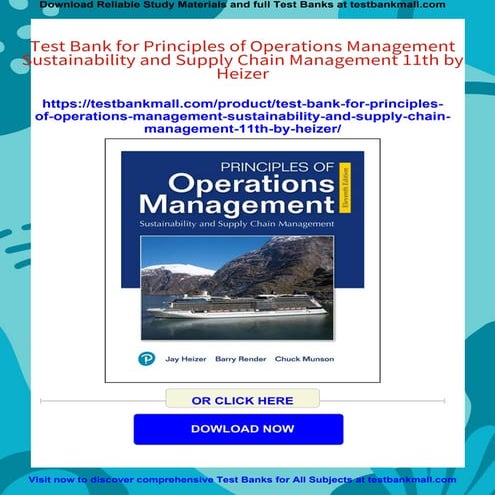 Test Bank for Principles of Operations Management Sustainability and ...