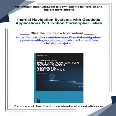 Inertial Navigation Systems with Geodetic Applications 2nd Edition Christophe...