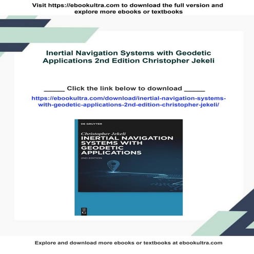 Inertial Navigation Systems with Geodetic Applications 2nd Edition Christophe...