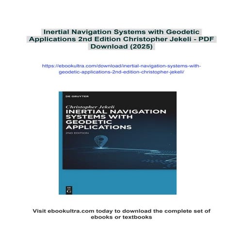 Inertial Navigation Systems with Geodetic Applications 2nd Edition Christophe...