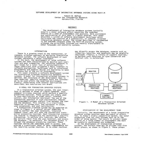 Software Development of Interactive Database Systems DECUS 1979 | PDF