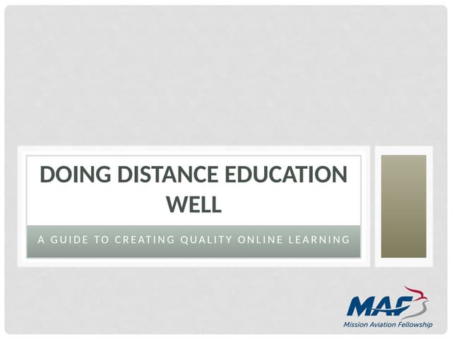 Doing Distance Education Well In the Philippines.ppt