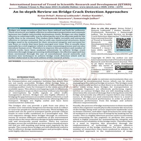 An In depth Review on Bridge Crack Detection Approaches | PDF