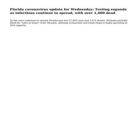 Florida coronavirus update for Wednesday: Testing expands as infections ...