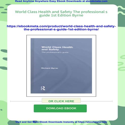 World Class Health and Safety The professional s guide 1st Edition ...