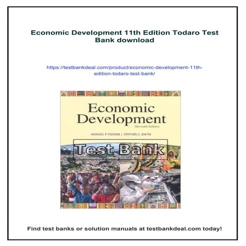 Economic Development 11th Edition Todaro Test Bank