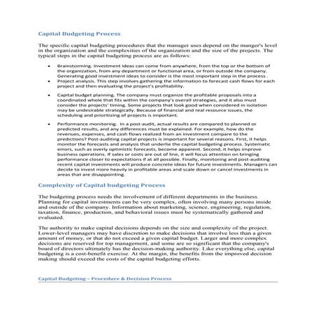 capital budgeting process