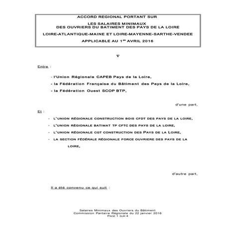 IDCC 1596 accord du 22 janvier 2016