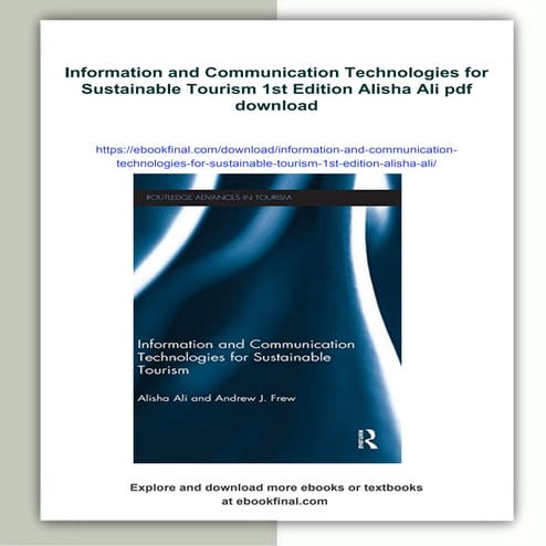 Information and Communication Technologies for Sustainable Tourism 1st Editio...
