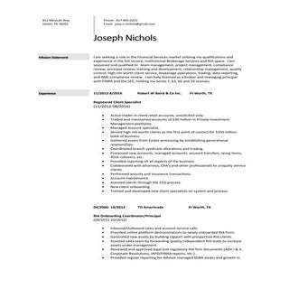 Joseph Nichols Resume