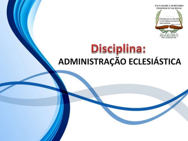 Disciplina Administração Eclesiástica