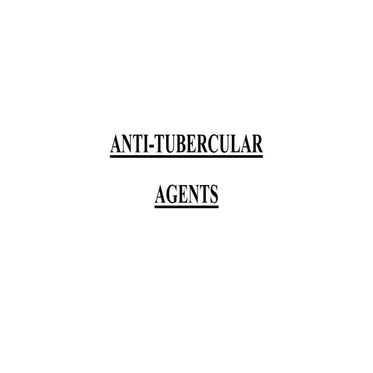 Antitubercular drugs