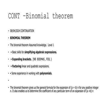 15 April 2024 CONT –Binomial theorem.pptx