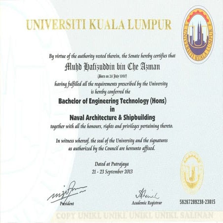Degree Certificate
