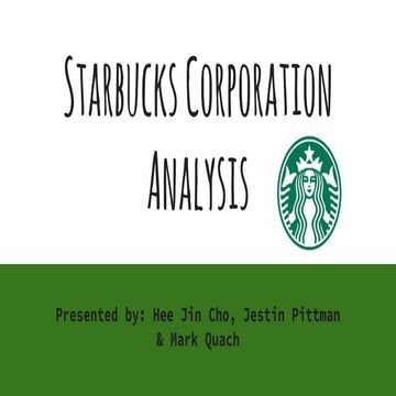 Starbucks Corporation Analysis