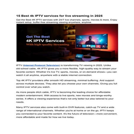 15 Best 4k IPTV services for live streaming in 2025.pdf