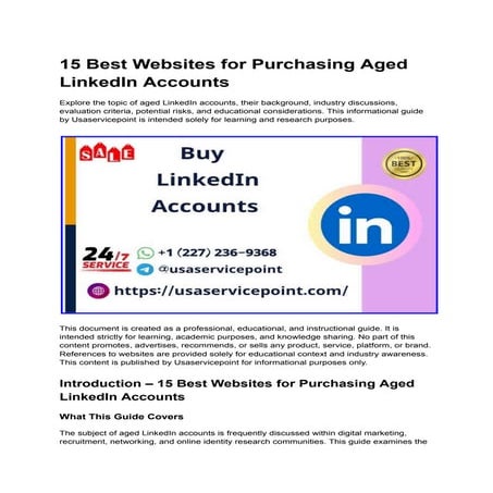 15 Best Websites for Purchasing Aged LinkedIn Accounts.pdf