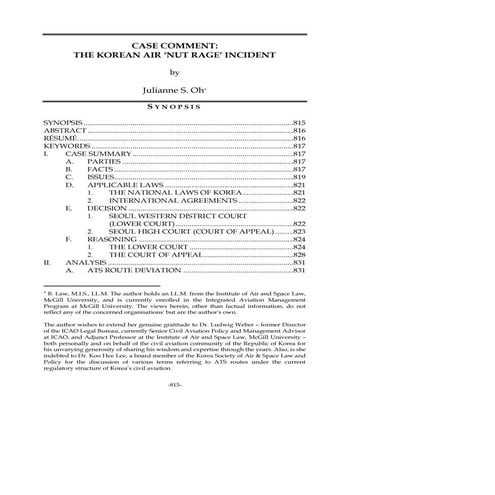 The KAL 'Nut Rage' Incident_Julianne Oh.Annals 2015