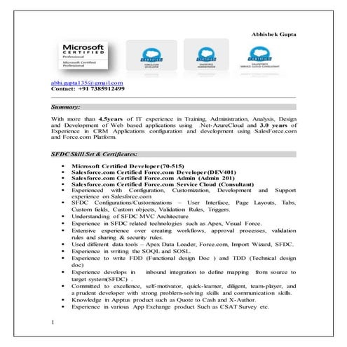 Resume - Abhishek Gupt