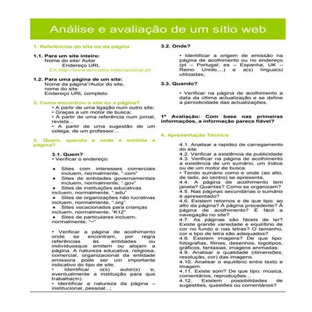 15 como analisar e avaliar um sítio web | PDF