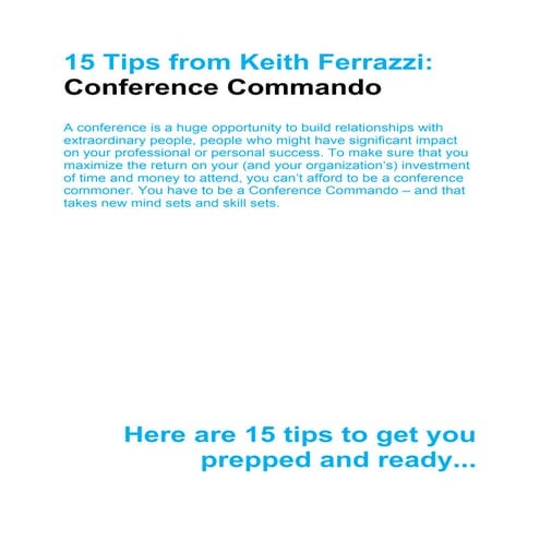 15 conference commando tips