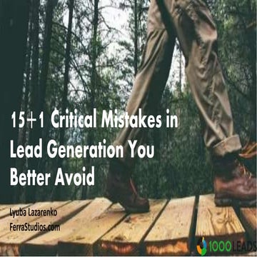 15+1 Сritical Mistakes in Lead Generation You Better Avoid