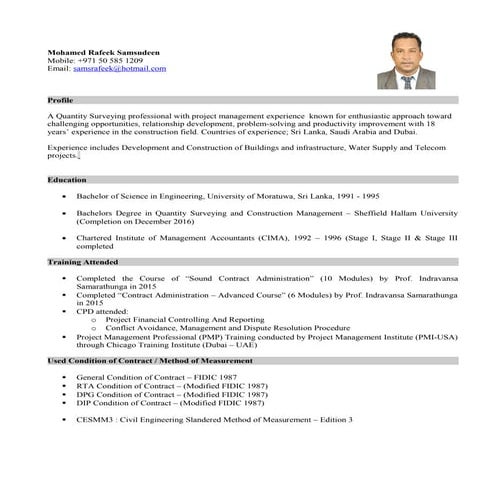 Rafeek's CV 