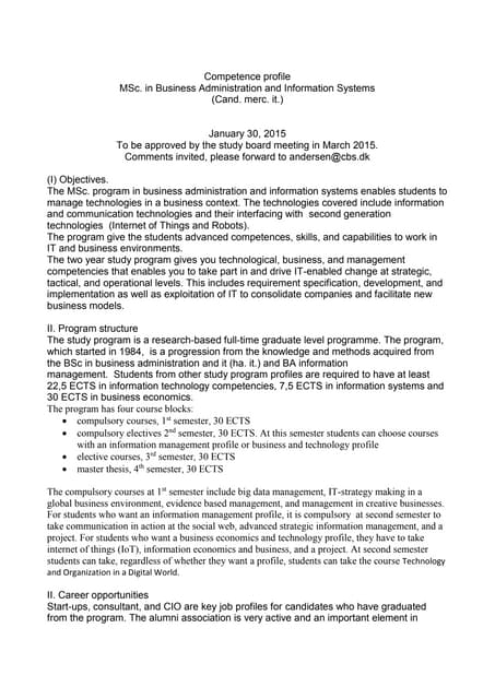 Cand.Merc.IT - Compentency profile