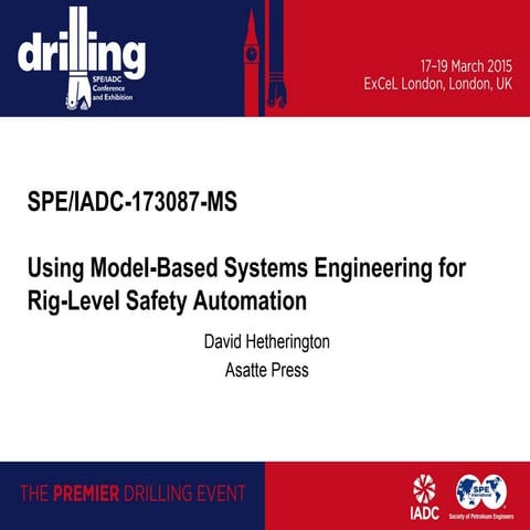 Using Model-Based Systems Engineering for Rig-Level Safety Automation