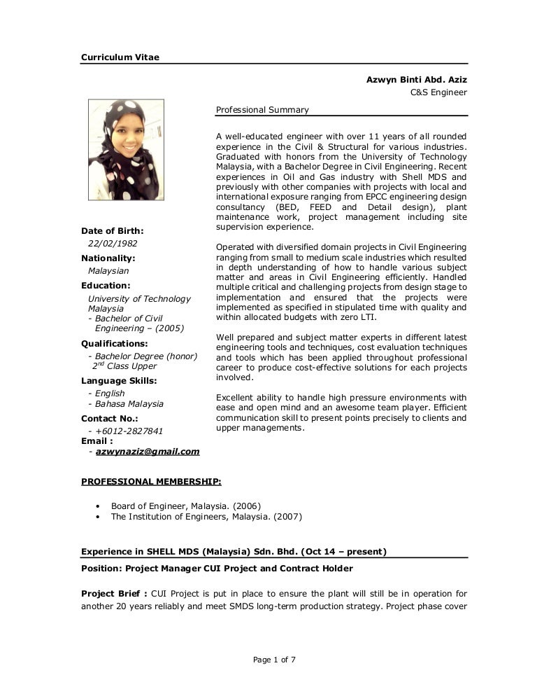 CV - Azwyn Abd Aziz