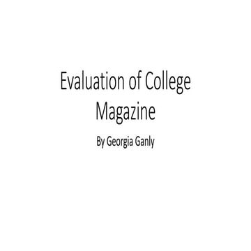  evaluation of college magazine