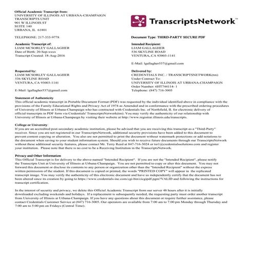 UIUC Transcript