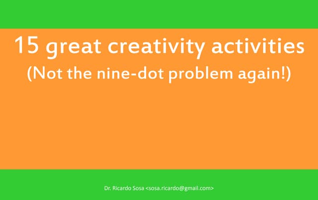 15 great creativity activities