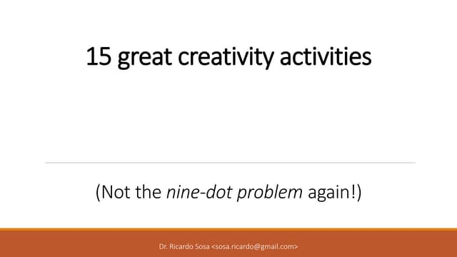 15 great creativity activities