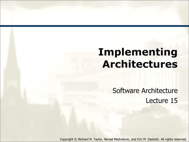15 implementing architectures
