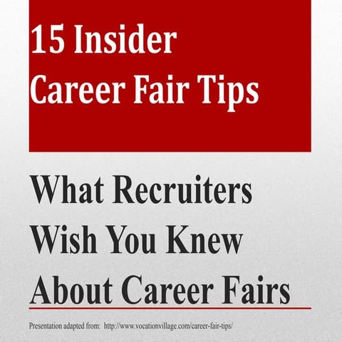 Job fair Best Practices for Employers | PPTX