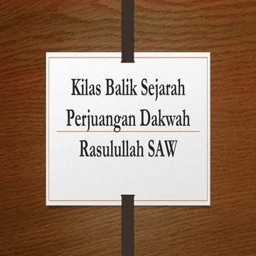 Kilas balik sejarah perjuangan dakwah rasulullah saw