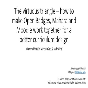 The virtuous triangle – how to make Open Badges, Mahara and Moodle work toget...