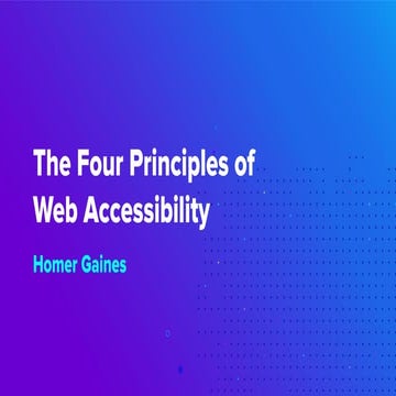 The Four Principles of Accessibility